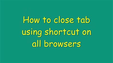 Alternative Tab Closing Method